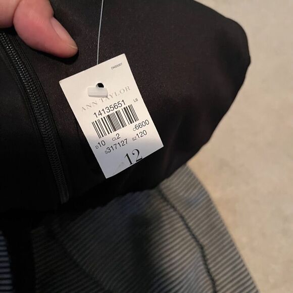 Ann Taylor NWT Stripe Peplum Stretch Sleeveless Fully Lined Sheath Dress - Picture 12 of 14